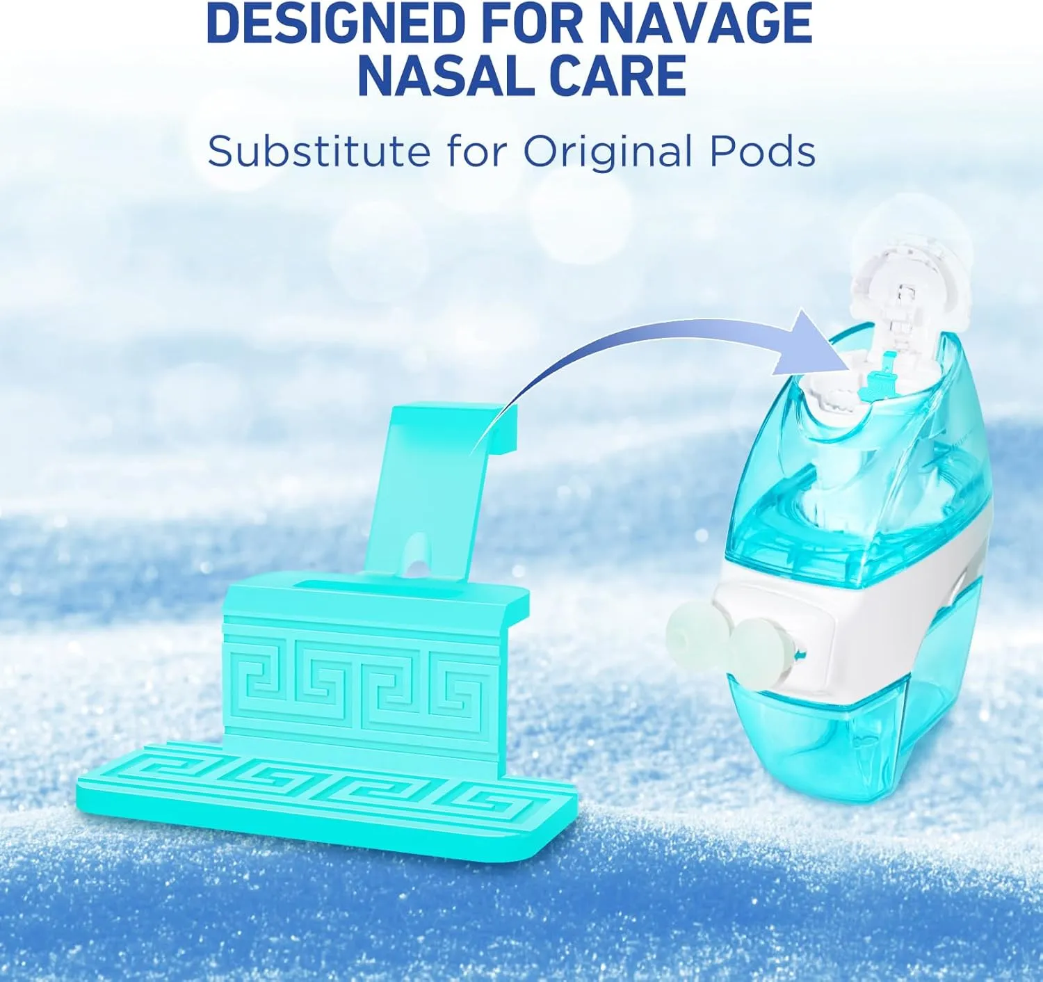 FireAnt 100 Saline Packets and 12 Reusable Saline Pods Refills Set, Compatible with Navage Nasal Care - Includes 100 Count Salt Packets Sinus Rinse   12 Pack Silicone Salt Pads Refill in Black & Blue