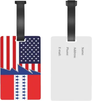 Flag of Tuamotu Archipelago and America Luggage Tags for Suitcases Travel Tags ID Labels for Women Men Travel Bag Luggage Accessories