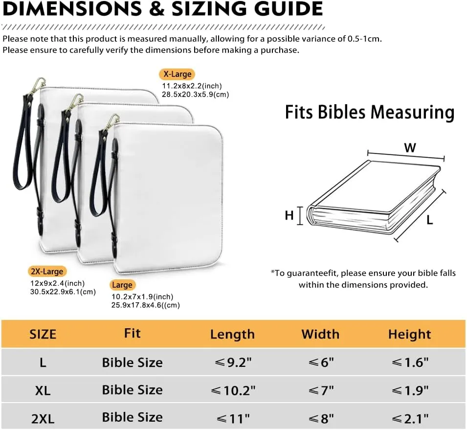 Flaming Horse Print PU Leather Bible Cover Case Large Bible Cover Bag for Women Men Lightweight Scripture Bag with Detachable Wristlet Strap Bible Accessories for Christian, 2XL