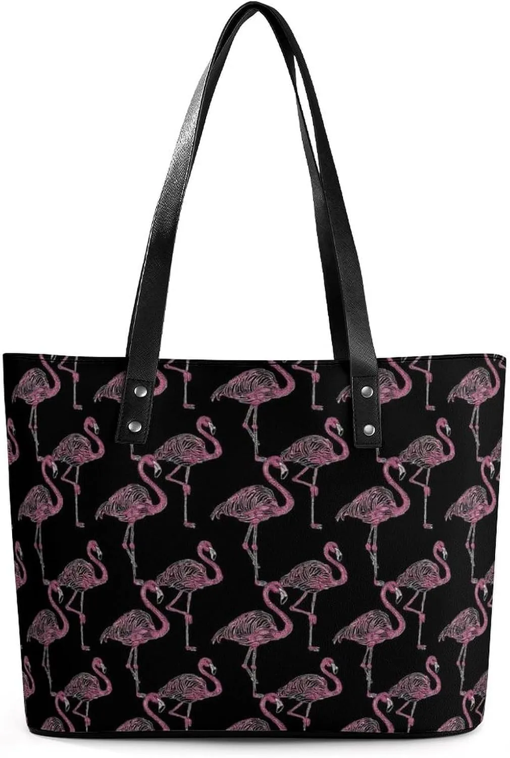 Flamingos in The Dark Women's Tote Shoulder Bag Handbag Top Handle Leather 29 * 34 * 14cm
