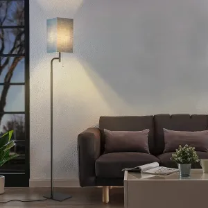 Floor Lamp for Living Room,3 Color Temperatures Modern Standing Room,Simple Design Tall with Linen Shade,Minimalist Stand Up Pole Office Kids Room Reading,Blue (FL-230217-B)