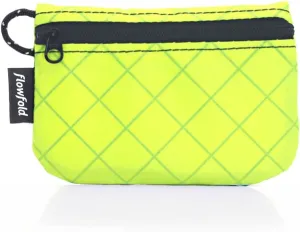 Flowfold Recycled Fabric Mini Zipper Pouch Wallet & Card Holder for Keys, ID, Coins & AirPods Case - Water Repellent, Made in USA (Lime Green, Recycled Material)
