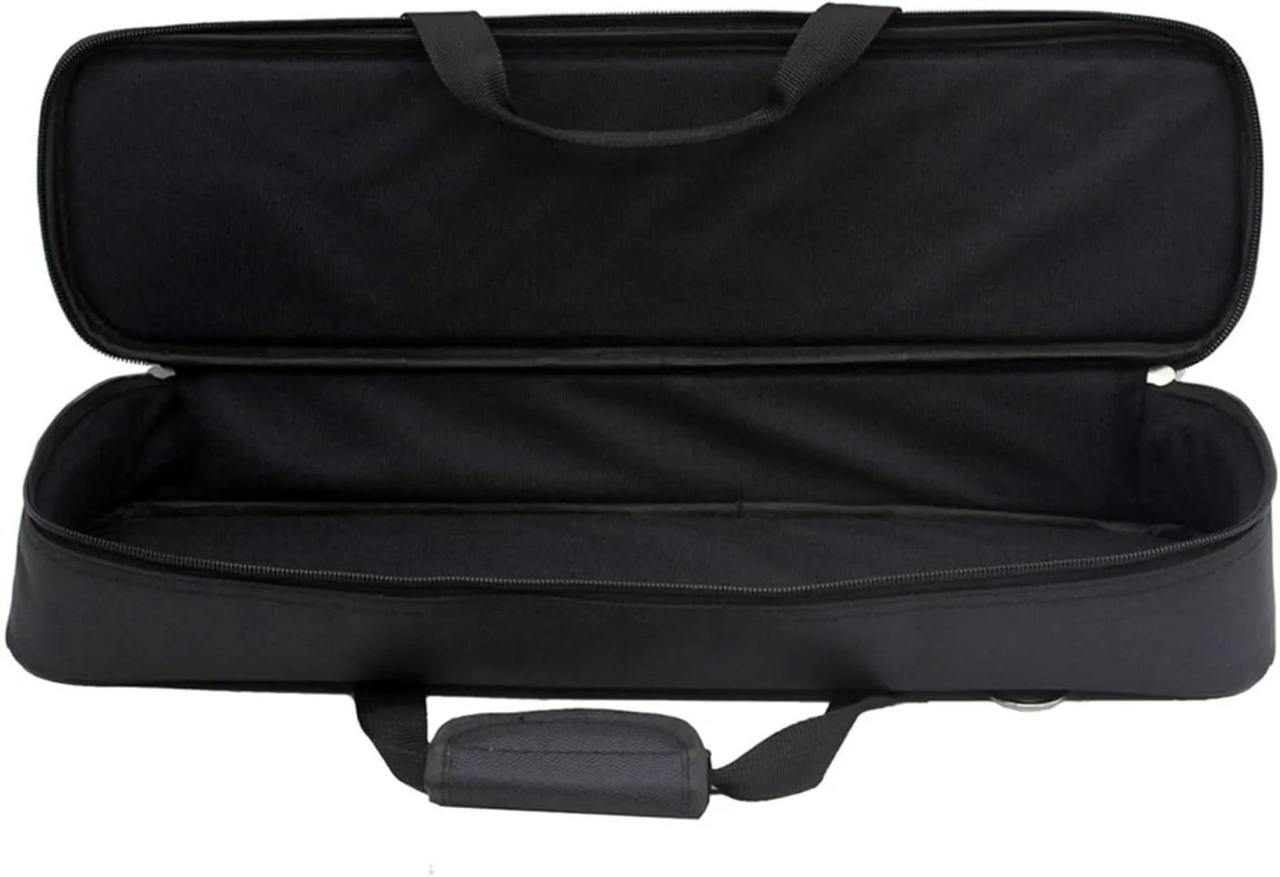 Flute Carrying Bag with Adjustable Shoulder Strap Water Proof Cloth Flute Storage Bags Recorder Flute Bag Flute Storage Pouch Zipper Carrying Bag (Black, 47cm)