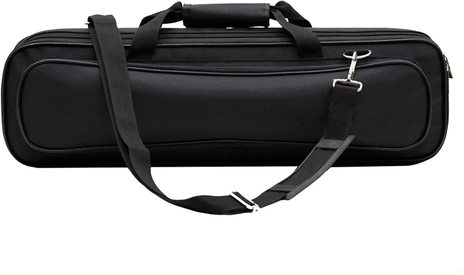 Flute Carrying Bag with Adjustable Shoulder Strap Water Proof Cloth Flute Storage Bags Recorder Flute Bag Flute Storage Pouch Zipper Carrying Bag (Black, 47cm)