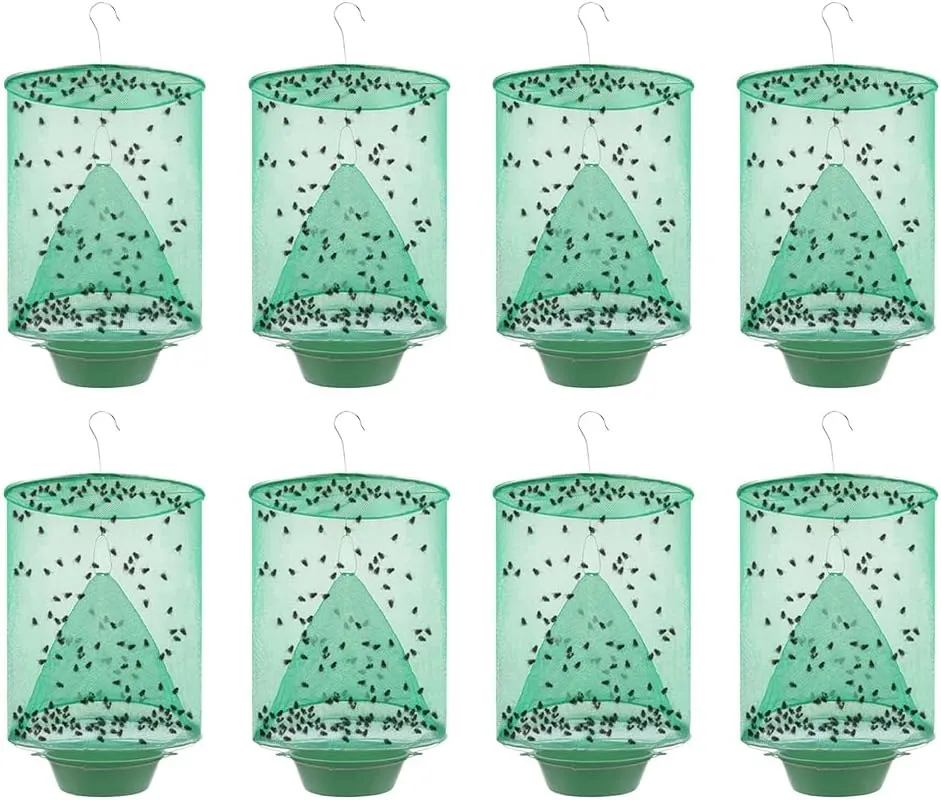 Fly Trap Indoor and Outdoor, 8 Pack Reusable Hanging Fly Killer, Pest Control, Fly Traps for Ranch,Family Farms, Park, Restaurants