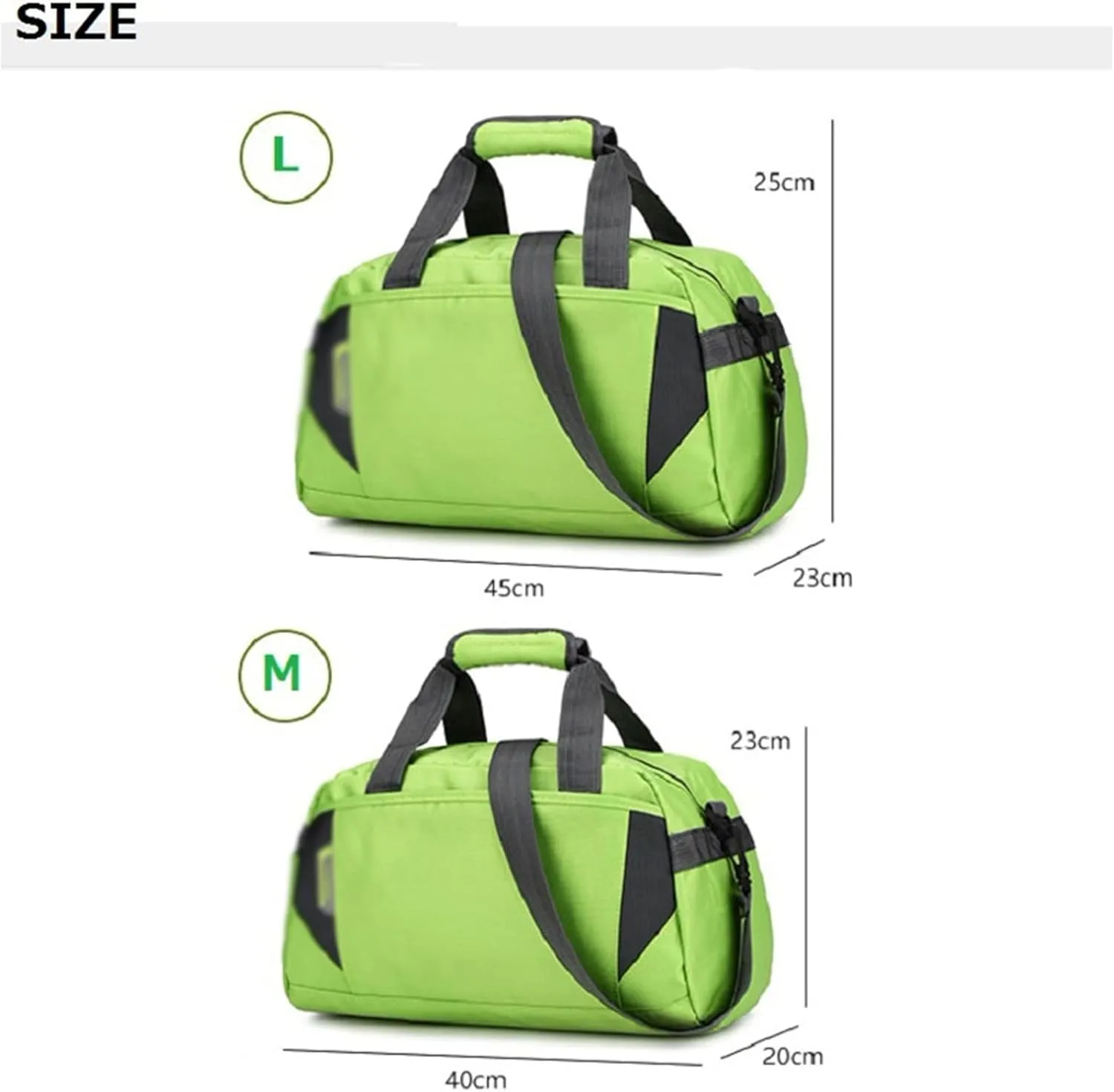 for Women Fashion Men Training Gym Bag Nylon Ultralight Travel Sports Bags for Fitness Yoga Handbag Short Trip Luggage (Gray-Large)
