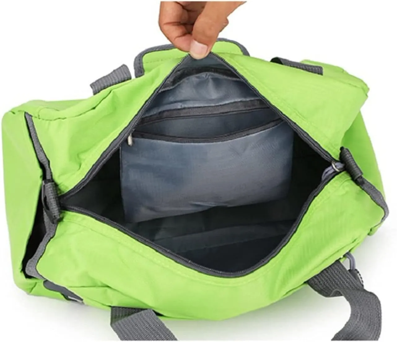 for Women Fashion Men Training Gym Bag Nylon Ultralight Travel Sports Bags for Fitness Yoga Handbag Short Trip Luggage (Gray-Large)