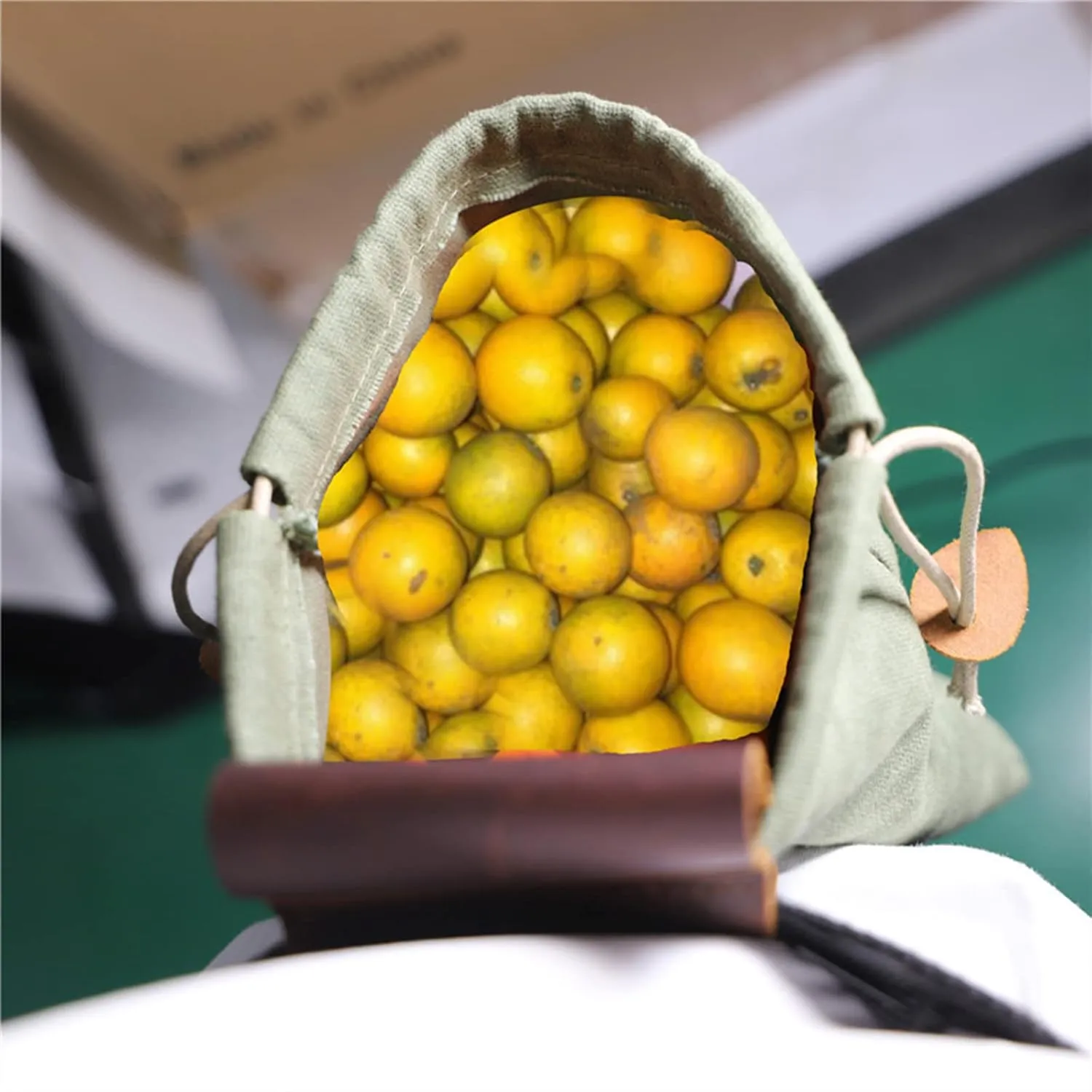 Foraging Bag Waxed Canvas Collapsible, Waxed Canvas Mushroom Foraging Pouch, Camping Bag Belt Packs Waterproof Small Leather Pouch Hunting Fanny Pack for Pick & Seashells Outdoor (Brown, Leather)