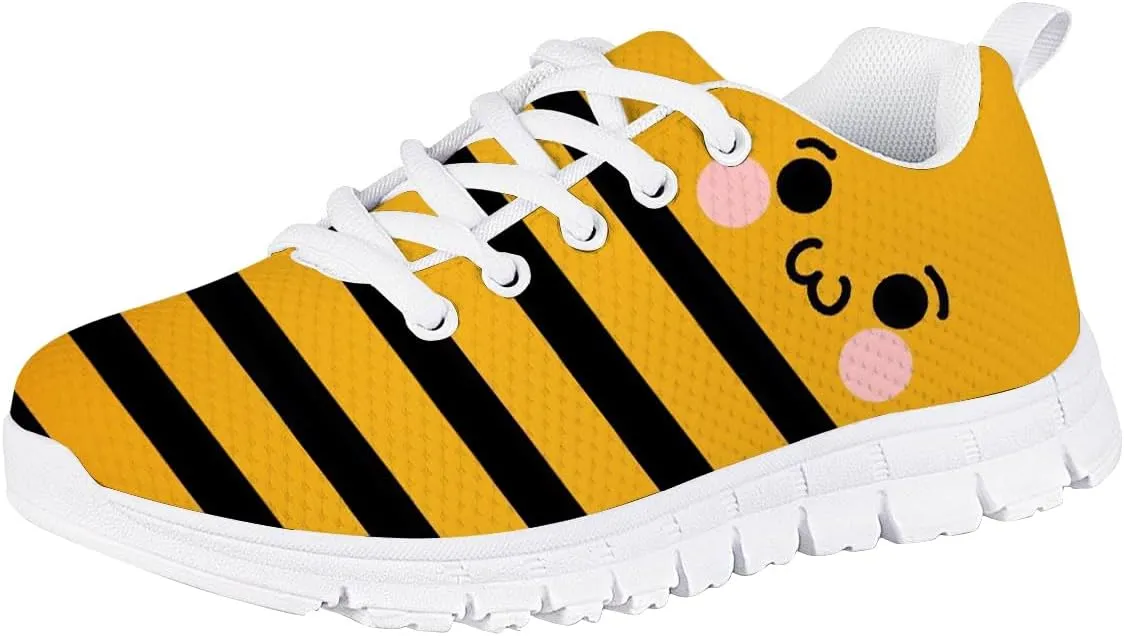 Forchrinse Cute Alpaca Llama Print Girls Running Shoes Lace up Non Slip Tennis Walking Sneakers Fashion Sport Travel School Shoes