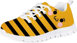 Forchrinse Cute Alpaca Llama Print Girls Running Shoes Lace up Non Slip Tennis Walking Sneakers Fashion Sport Travel School Shoes