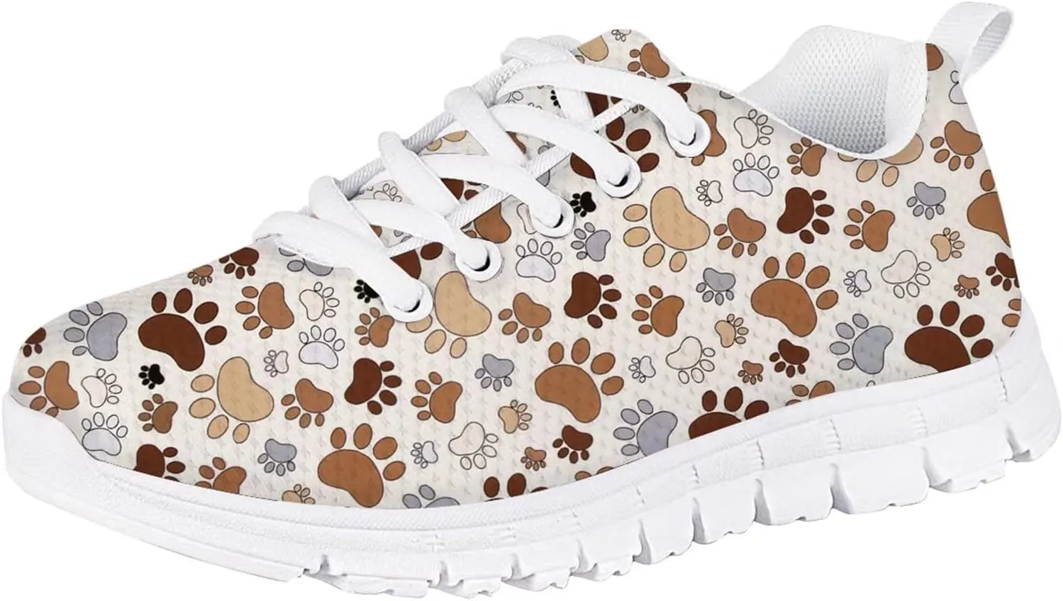 Forchrinse Cute Alpaca Llama Print Girls Running Shoes Lace up Non Slip Tennis Walking Sneakers Fashion Sport Travel School Shoes