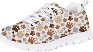 Forchrinse Cute Alpaca Llama Print Girls Running Shoes Lace up Non Slip Tennis Walking Sneakers Fashion Sport Travel School Shoes