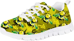 Forchrinse Cute Alpaca Llama Print Girls Running Shoes Lace up Non Slip Tennis Walking Sneakers Fashion Sport Travel School Shoes