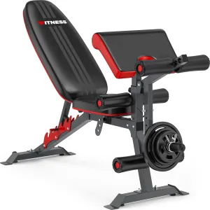 Fostoy Adjustable Weight Bench Press, 800lbs Load Workout Bench with Leg Extension and Preacher Pad, Flat/Incline/Decline Exercise Multi-Functional Bench for Home Workout Weight Training