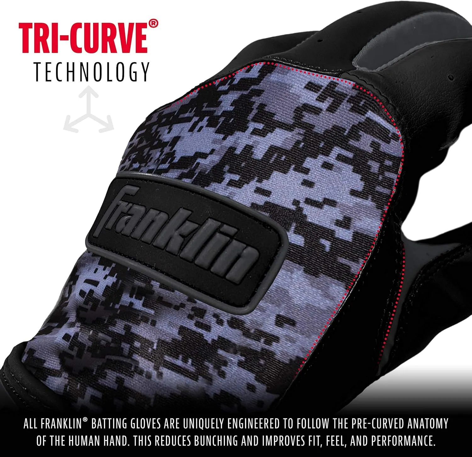 Franklin Sports MLB Adult Batting Gloves - Digitek Camo Baseball   Softball - Premium Leather - Many Sizes Colors-Adult