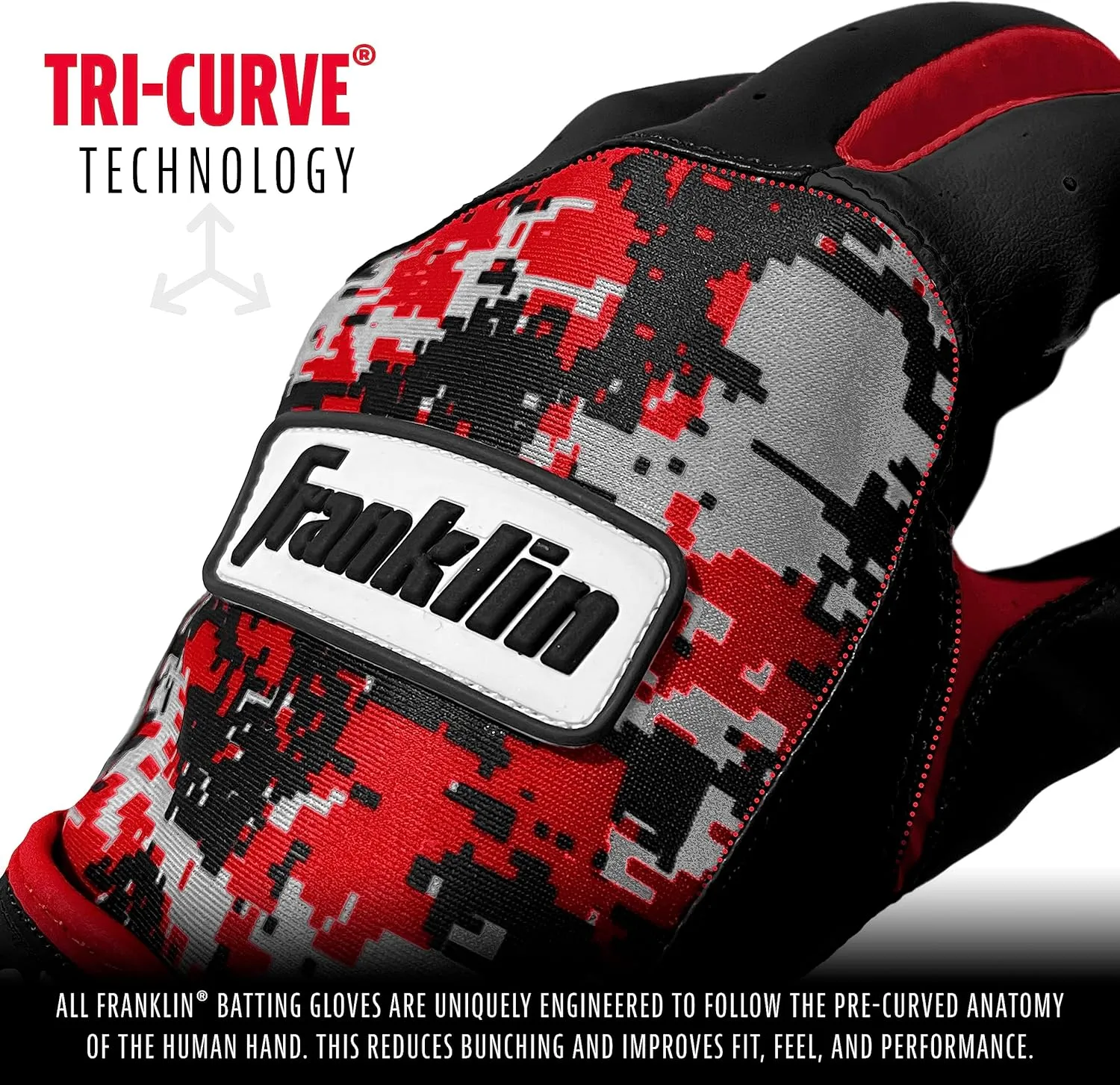 Franklin Sports MLB Youth Batting Gloves - Digitek Camo Baseball   Softball - Premium Leather - Many Sizes   Colors - Youth