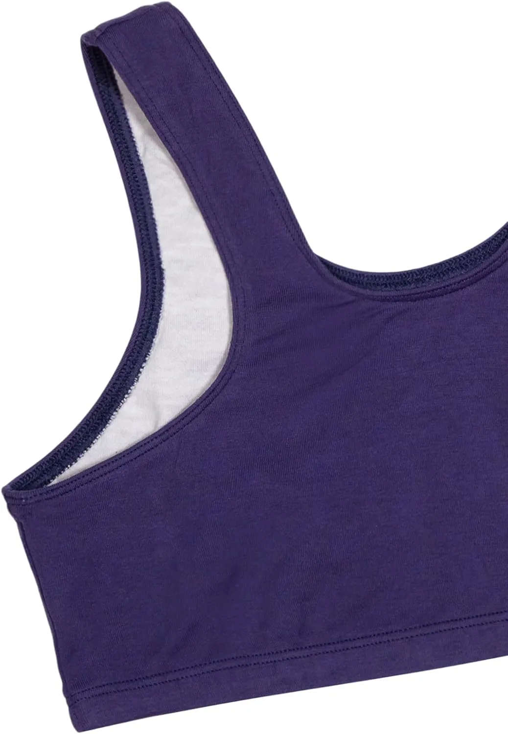 Fruit of the Loom Girls' Multi Cotton Built-Up Stretch Sports Bra Available in 6 Packs