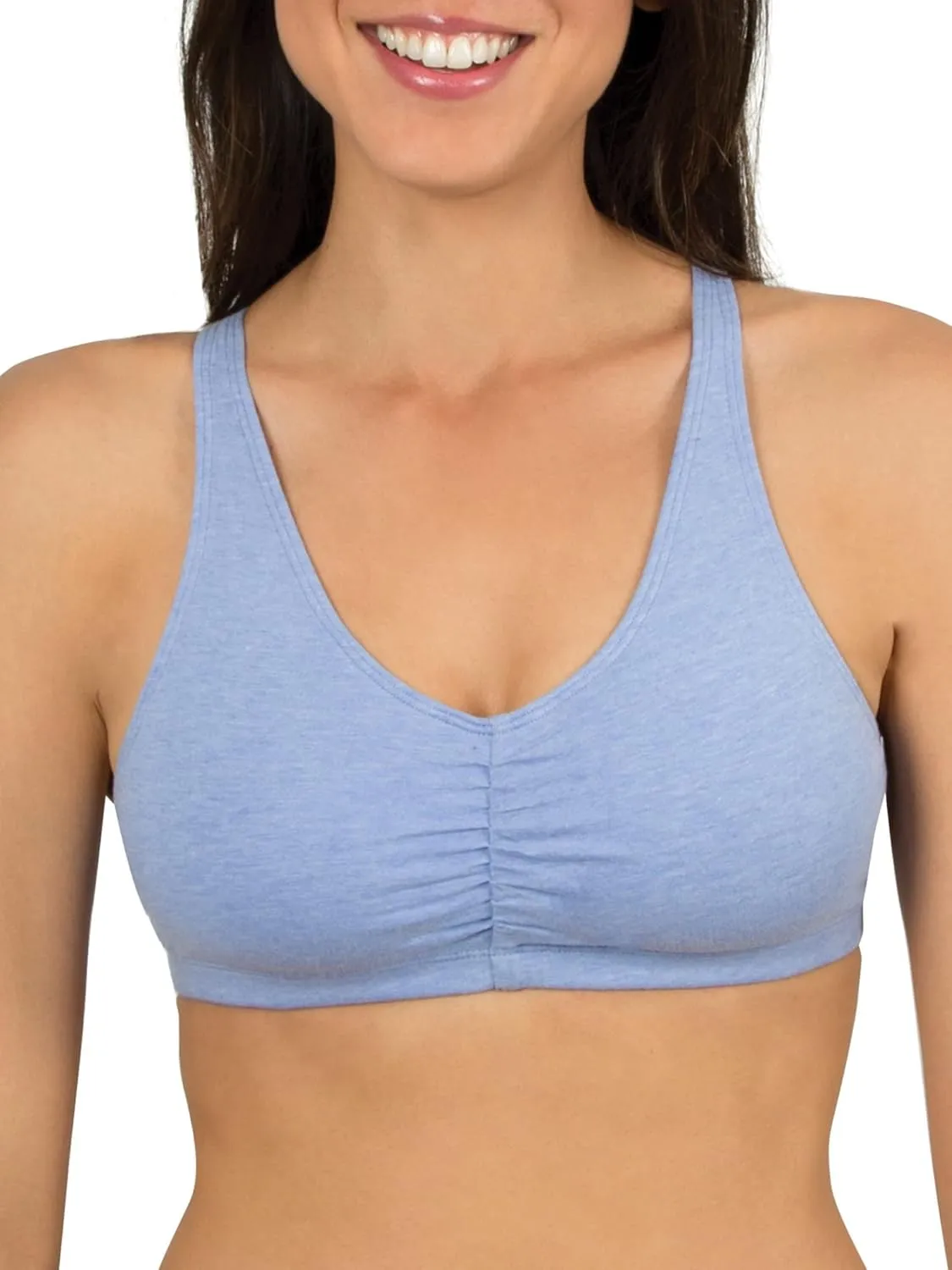 Fruit of the Loom Women's Adjustable Shirred Front Racerback Sports Bra Multi Packs!