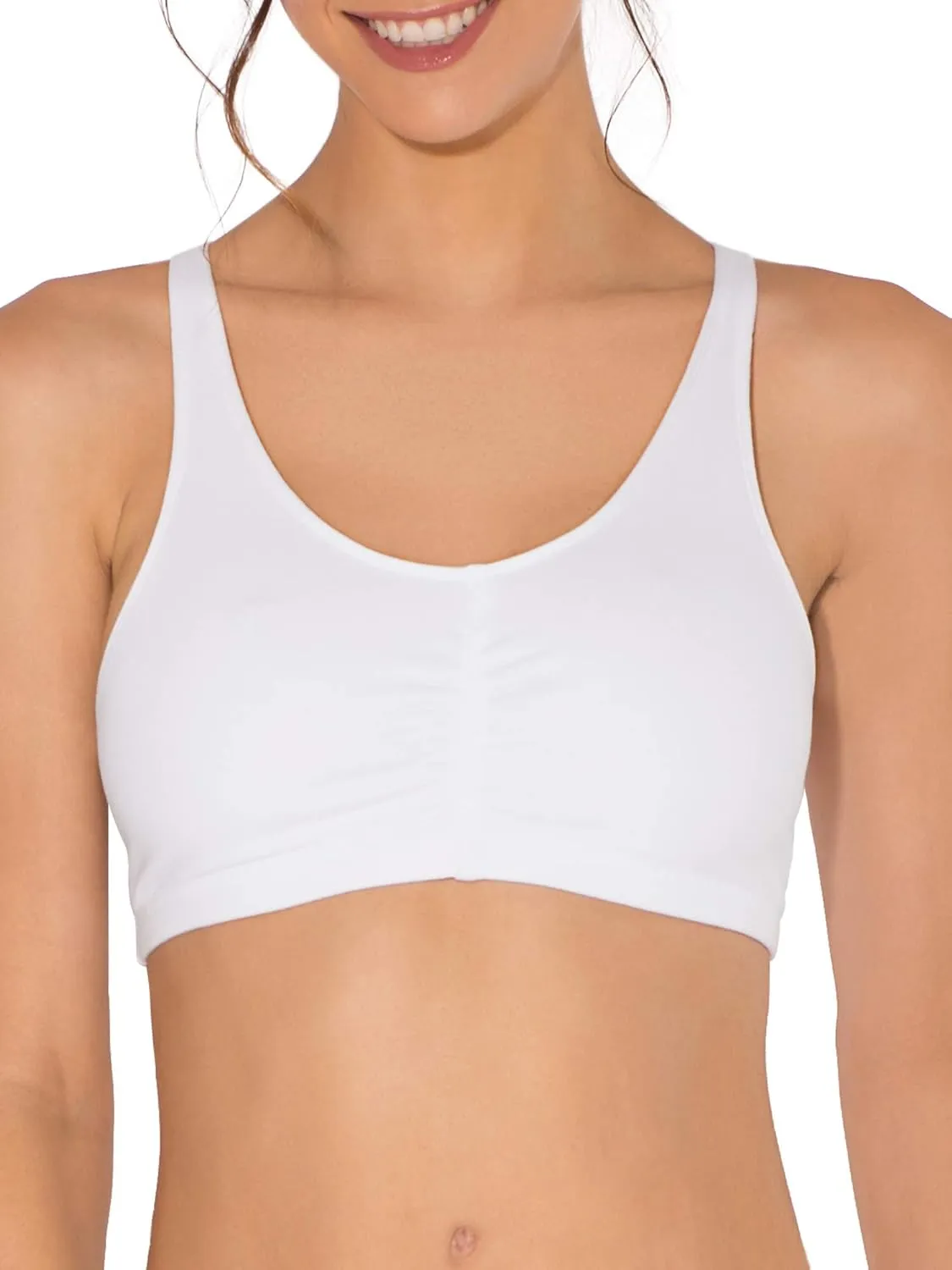 Fruit of the Loom Women's Adjustable Shirred Front Racerback Sports Bra Multi Packs!