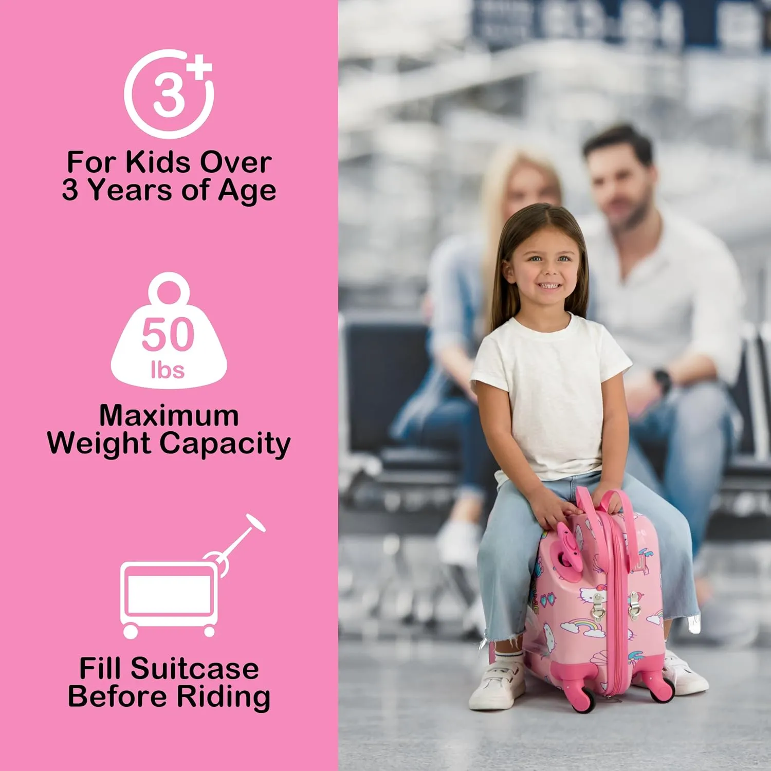 FUL Unisex Kid's Hello Kitty 21 Inch Carry On Luggage, Hardshell Rolling Suitcase with Spinner Wheels, Pink, 19 Inch