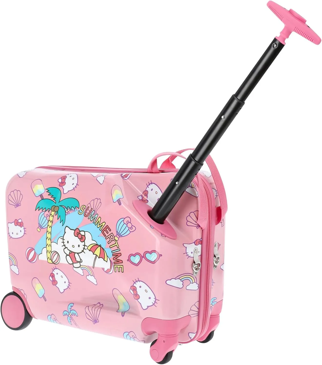 FUL Unisex Kid's Hello Kitty 21 Inch Carry On Luggage, Hardshell Rolling Suitcase with Spinner Wheels, Pink, 19 Inch
