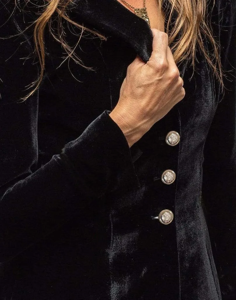 futurino Women's Solid Long Sleeve Velvet Jacket Cardigan Coat with Pocket Coat Future Women's Solid Long Sleeve Velvet