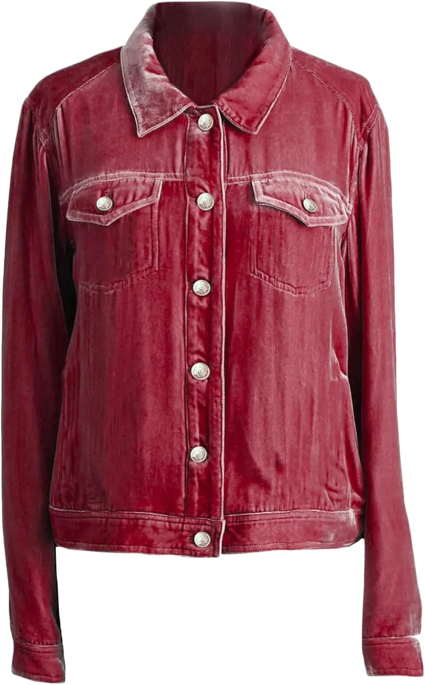 futurino Women's Solid Long Sleeve Velvet Jacket Cardigan Coat with Pocket Coat Future Women's Solid Long Sleeve Velvet