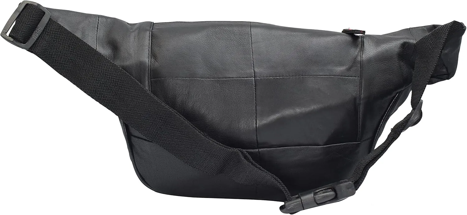 Genuine Leather Concealed Carry Weapon Waist Pouch Fanny Pack Gun Conceal Purse with Front Pocket RFID Protected for Both Men & Women
