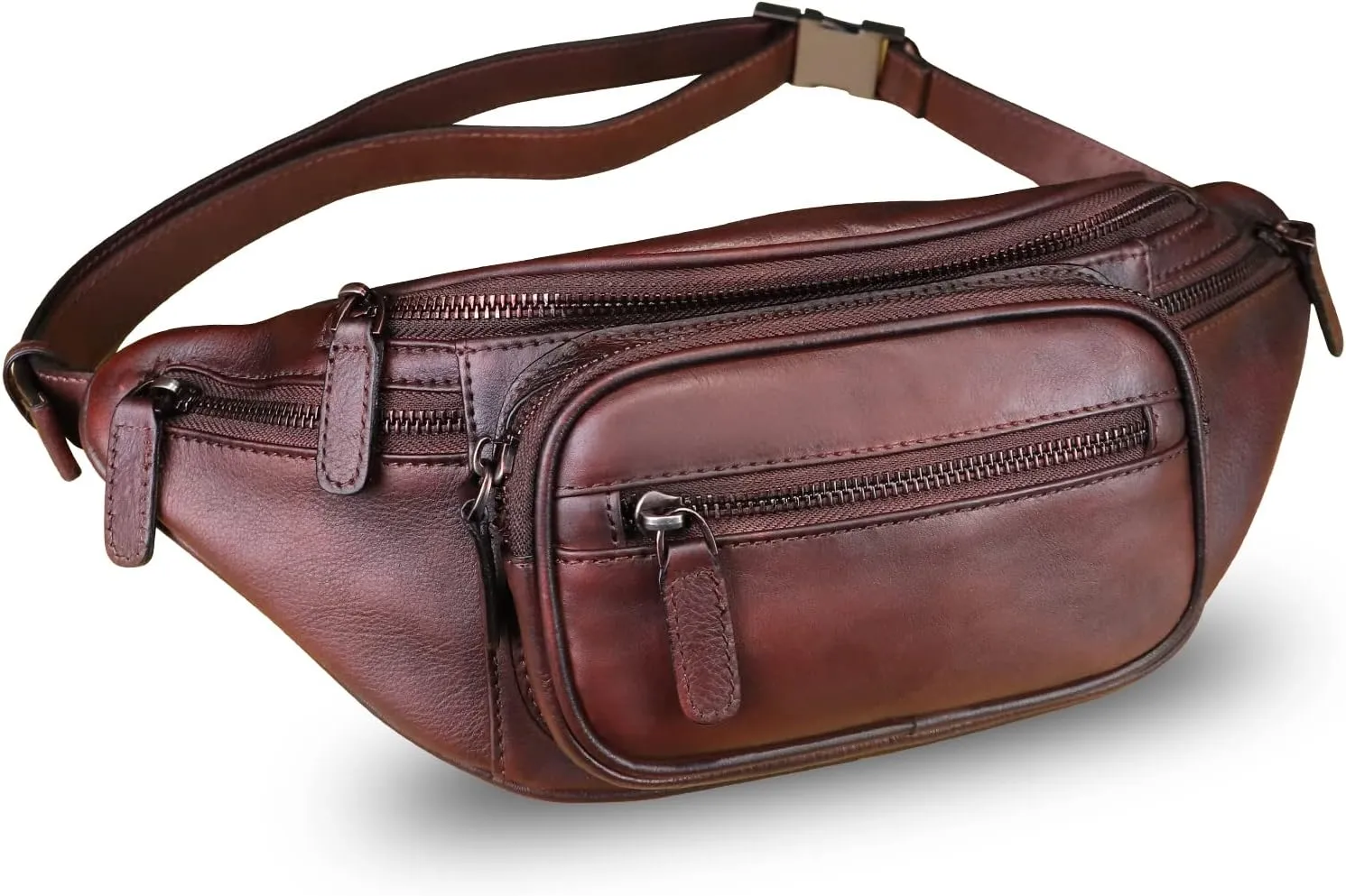 Genuine Leather Fanny Pack for Women and Men Leather Waist Bag Fashion Sling Bag Shoulder Crossbody Bag Sling Backpack (Coffee)
