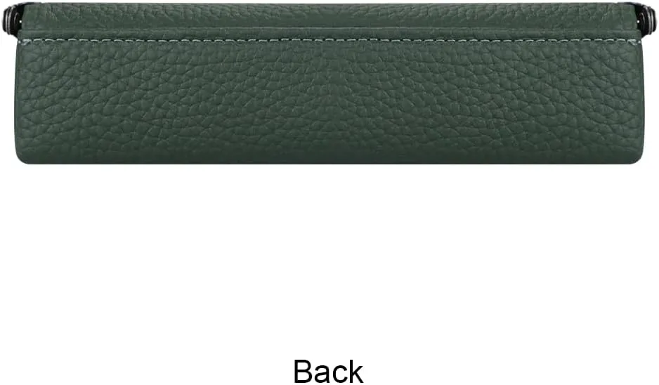 Genuine Leather Fashion Glasses Case - RFID Blocking, Fashion Pencil Bag with Kiss Lock, Coin Purse for Women