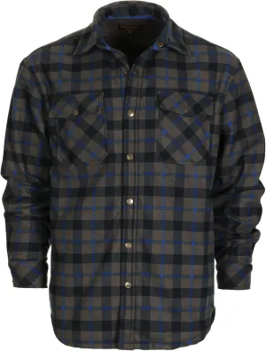 Gioberti Mens Checkered Flannel Jacket With Velvet Underlining