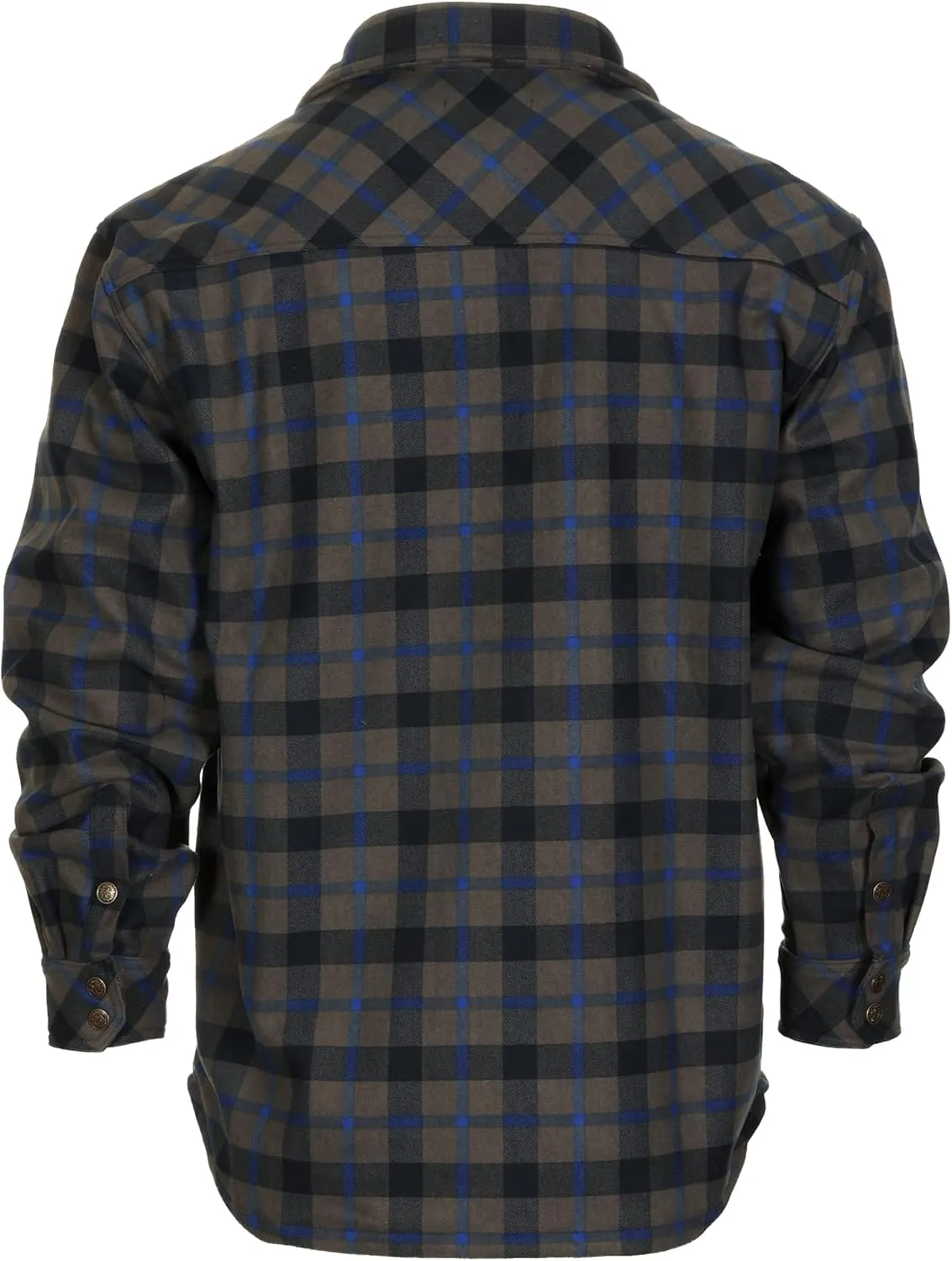 Gioberti Mens Checkered Flannel Jacket With Velvet Underlining