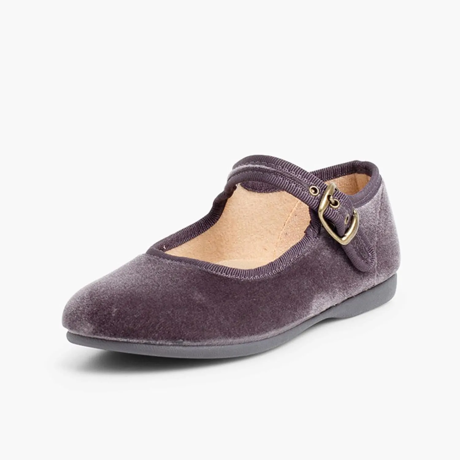 Girls Buckle Up Velvet Mary Janes