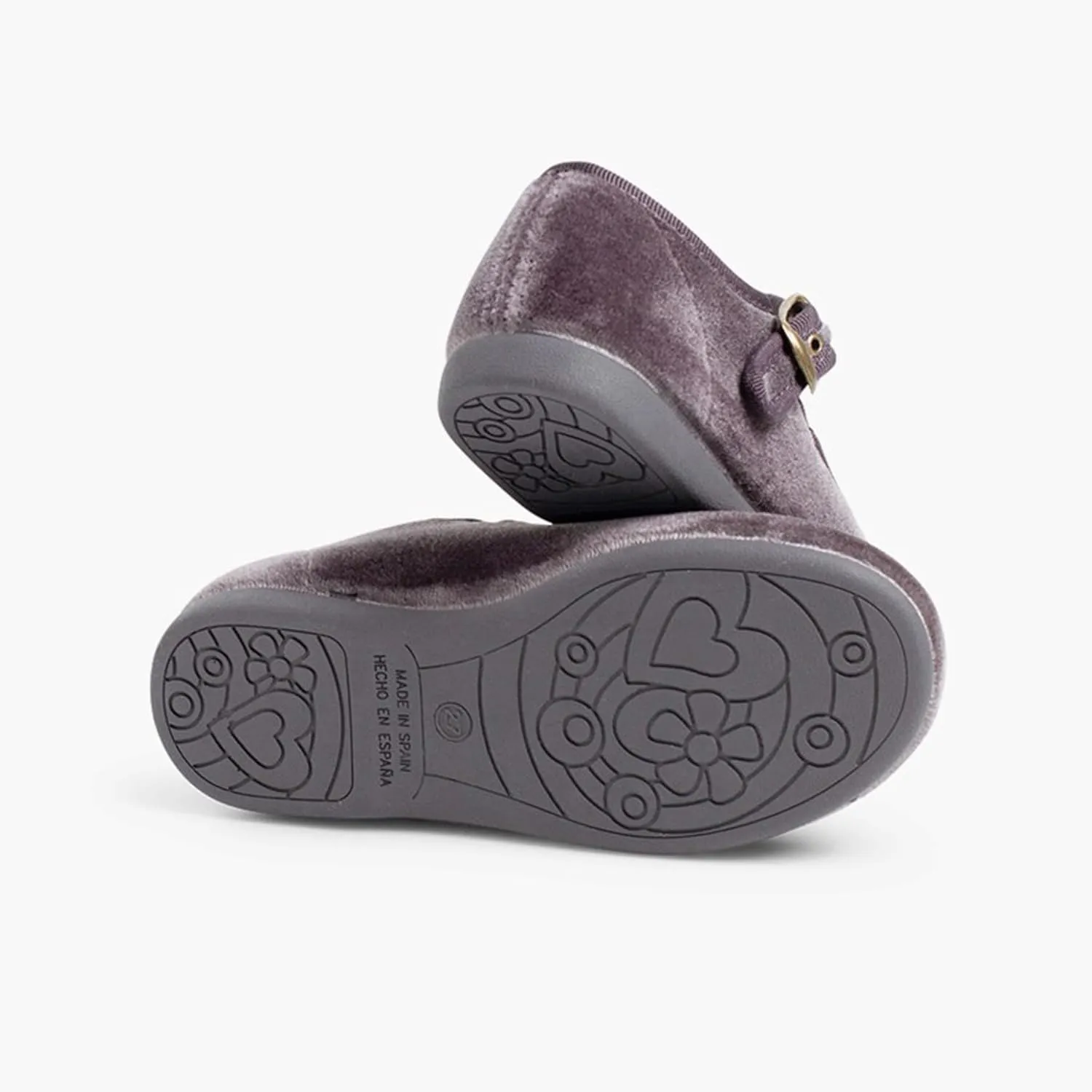 Girls Buckle Up Velvet Mary Janes