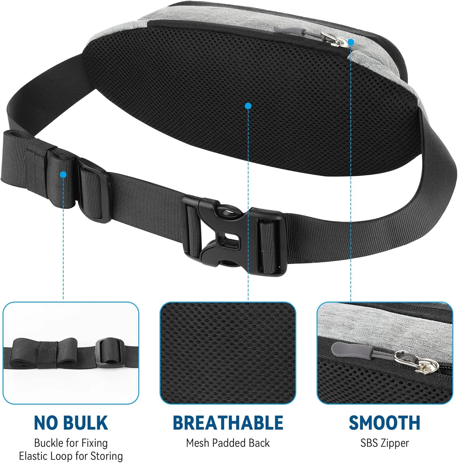 Gisdanchz Fanny Pack Waist Bag with Extender for Women Men, Lightweight Bum Bag for Daily Walking Running Jogging Hiking