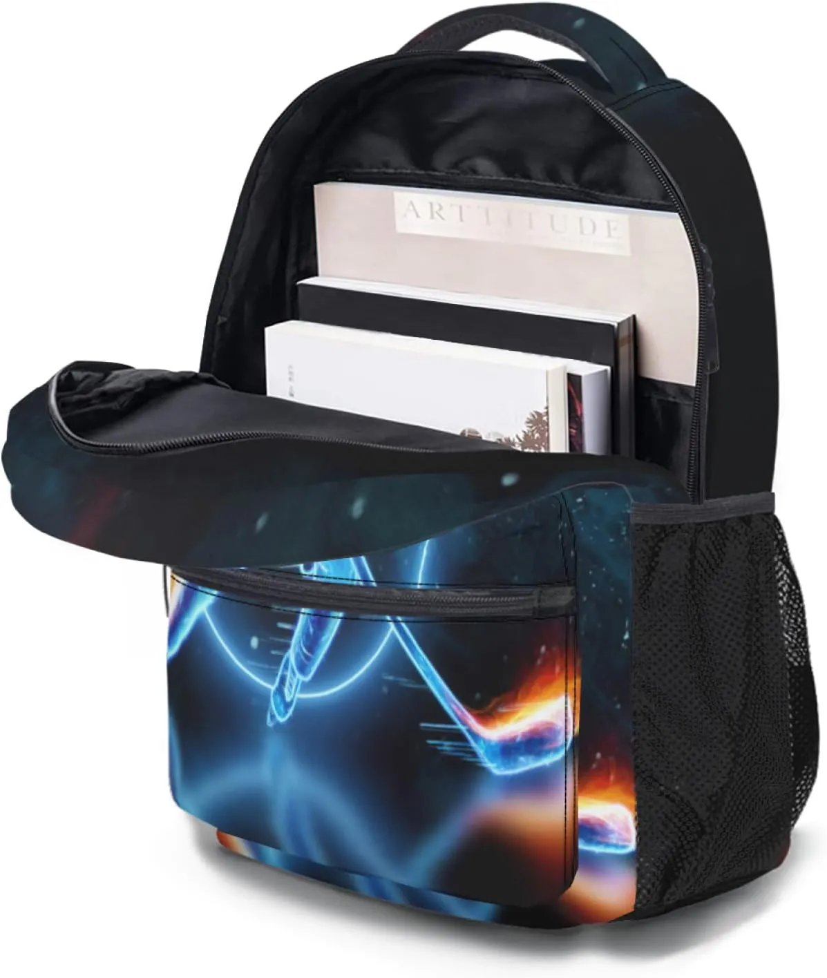 Giwawa Ice Hockey Backpack- Red Fire Player School Shoulder Bags with Multi Pockets for Teens Men Boys Girls Hiking Travel Laptop- Casual Large Capacity Sports Kids Bookbag