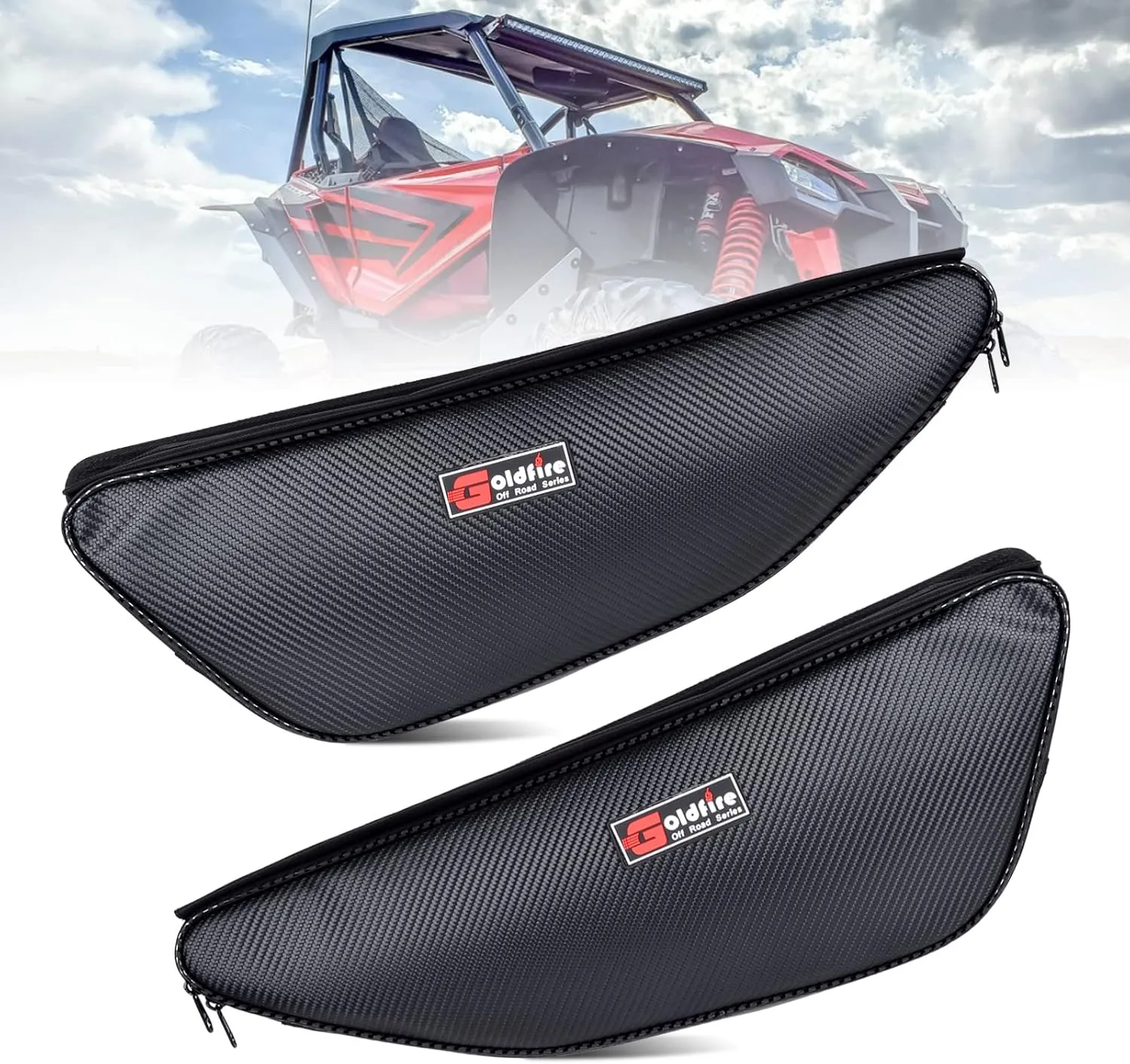 Goldfire Talon 1000 Accessories 1 Pair Talon Side Storage Lower Door Bags Compatible with Talon 1000R 1000X 1000X-4 2019-2021 UTV Storage Bags Tool Pouch (Black Piping)