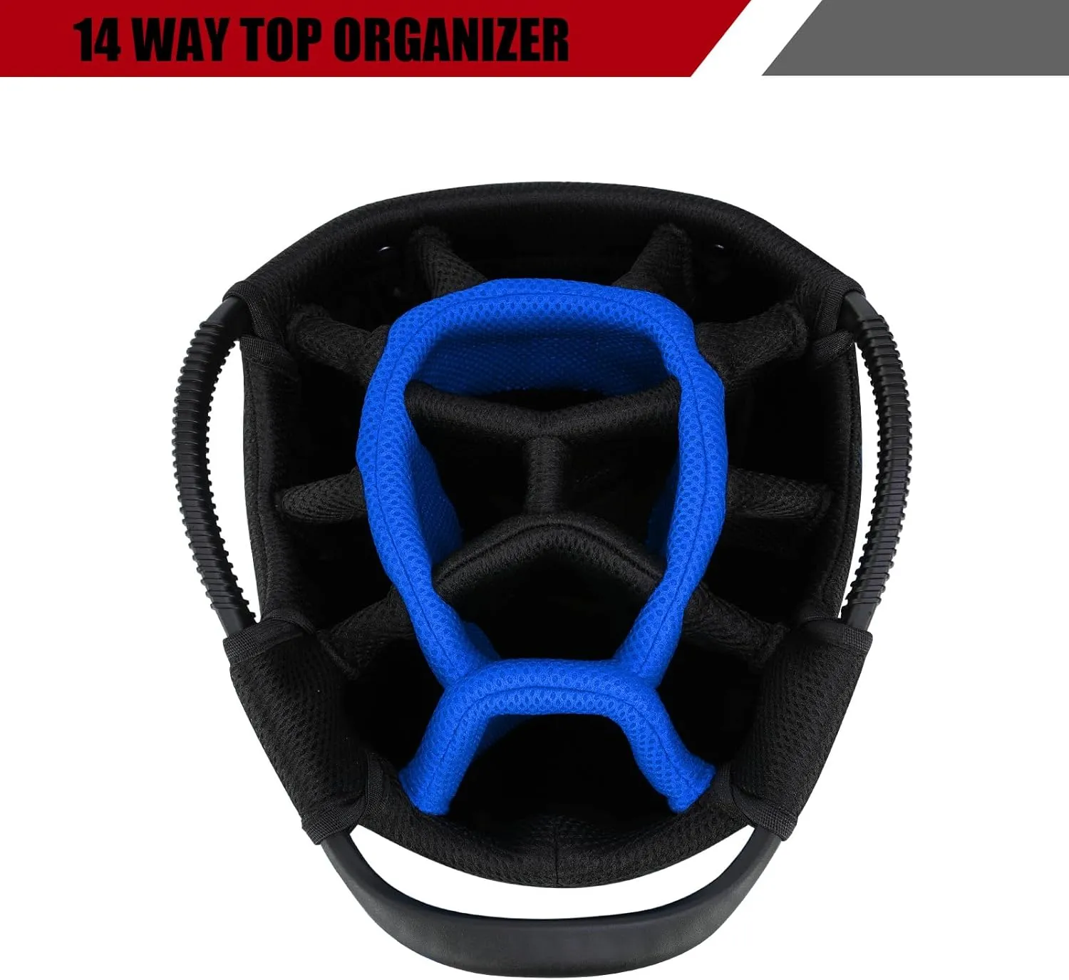 Golf Cart Bag 14 Dividers Top Clubs Organizer Lightweight with Cooler Pouch, Dust Cover and Backpack Strap