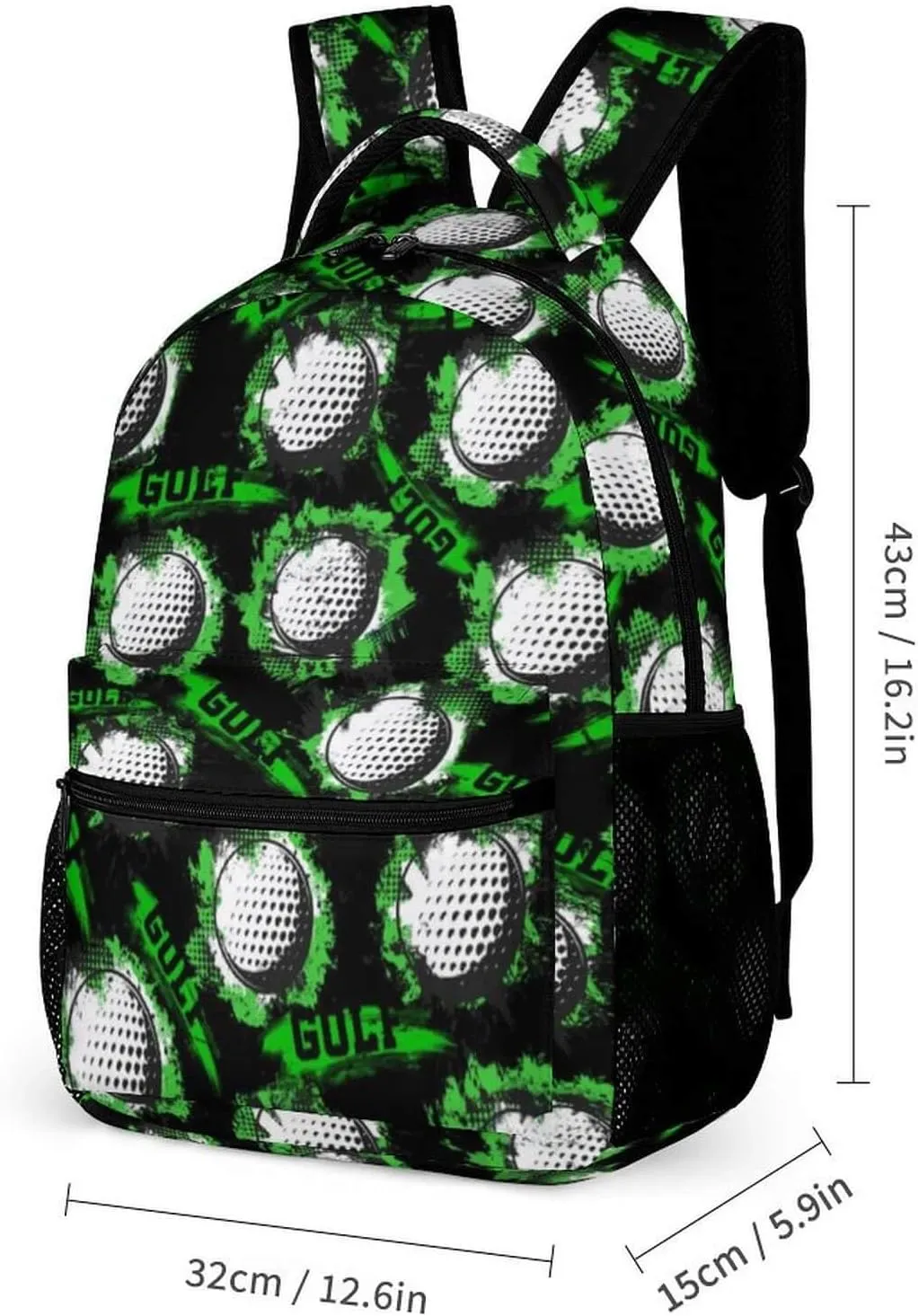 Golf School Backpack for Kids Girls Boys, 16 Inch Cool Golf Themed Bookbag, Personality School Backpack for Students Children, sustainable, Lightweight, Large Capacity