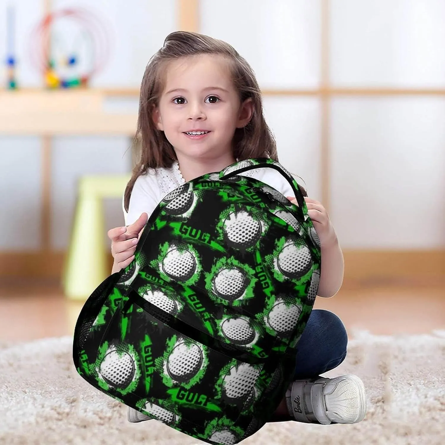 Golf School Backpack for Kids Girls Boys, 16 Inch Cool Golf Themed Bookbag, Personality School Backpack for Students Children, sustainable, Lightweight, Large Capacity