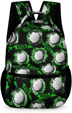 Golf School Backpack for Kids Girls Boys, 16 Inch Cool Golf Themed Bookbag, Personality School Backpack for Students Children, sustainable, Lightweight, Large Capacity