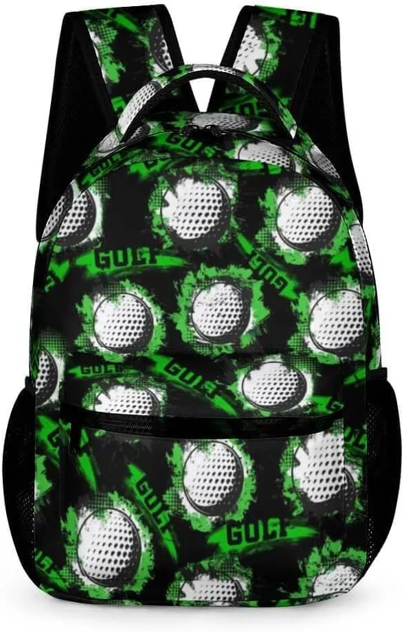 Golf School Backpack for Kids Girls Boys, 16 Inch Cool Golf Themed Bookbag, Personality School Backpack for Students Children, sustainable, Lightweight, Large Capacity