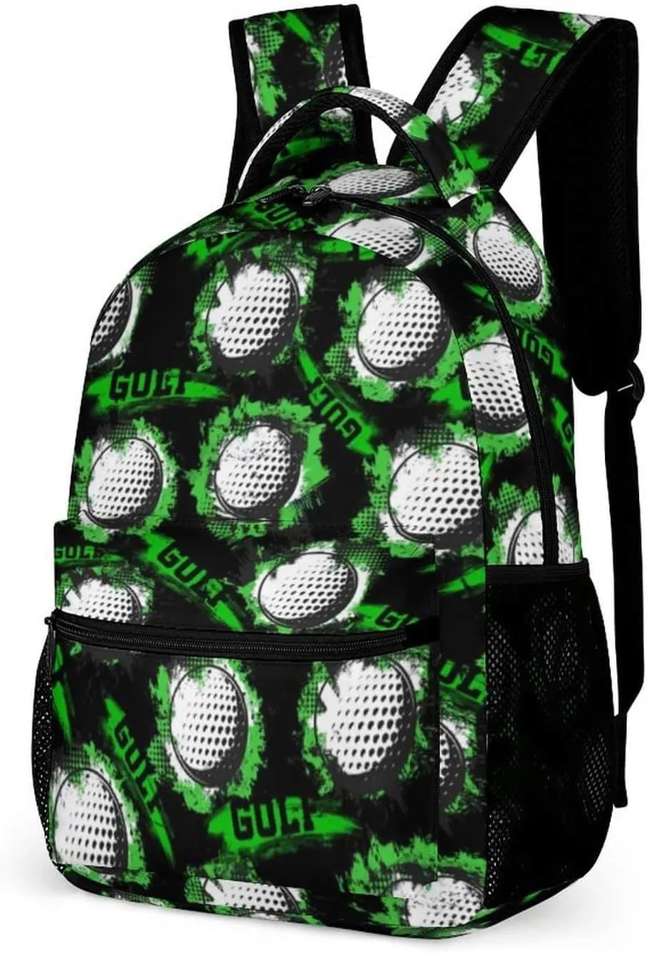 Golf School Backpack for Kids Girls Boys, 16 Inch Cool Golf Themed Bookbag, Personality School Backpack for Students Children, sustainable, Lightweight, Large Capacity