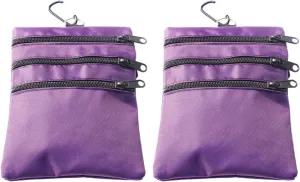 Golf valuables Pouch, Zipper Golf Ball Bag with 4 Pockets, Golf Accessories Pouch for Storing Balls,tees,Mobile Phone,Keys, Cards and Cash, Great Gift for Golfers