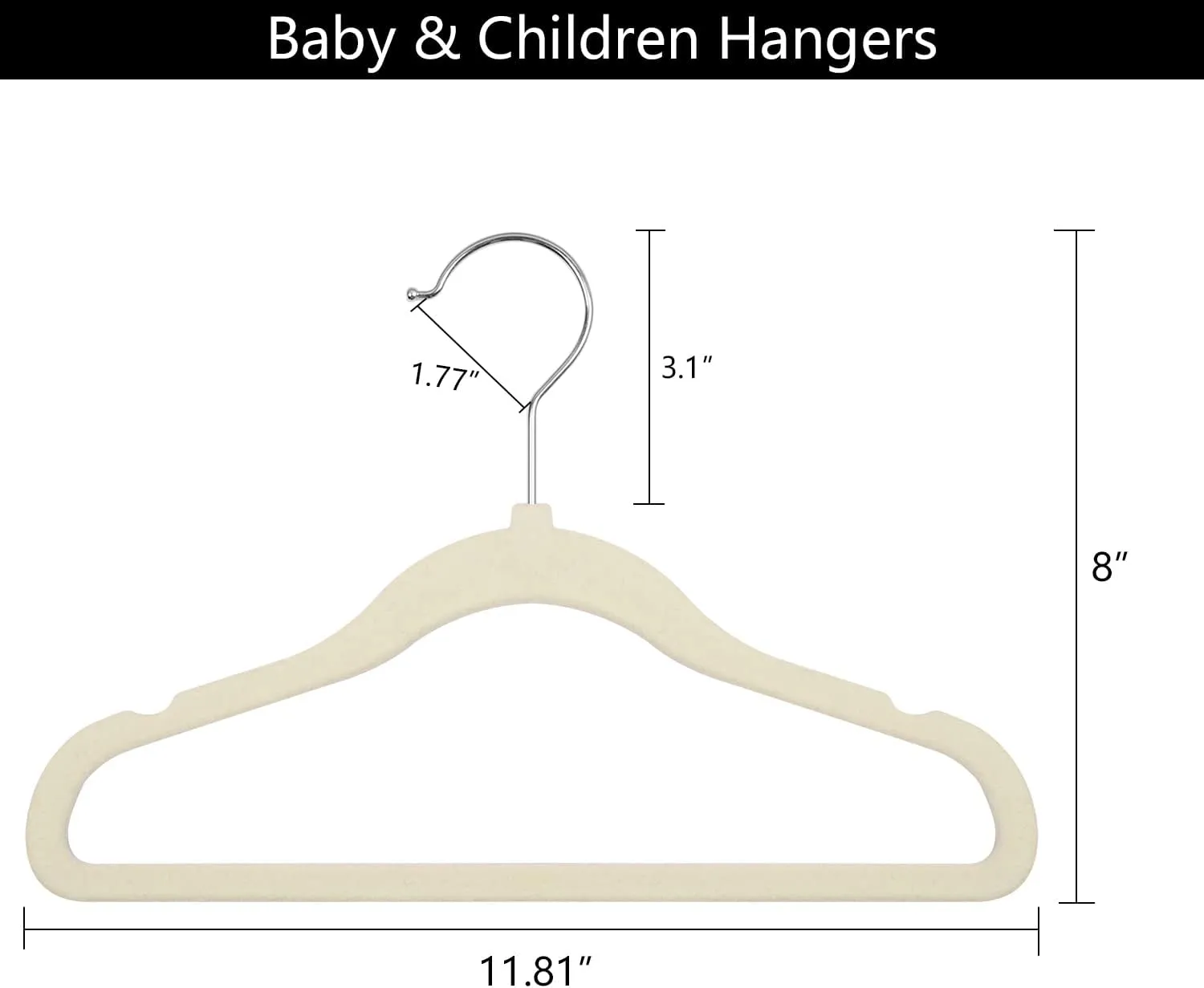 GoodtoU Kids Hangers Velvet 50 Pack - Baby Felt Hangers Non Slip Toddler Hanger Childrens Hanger for Kid
