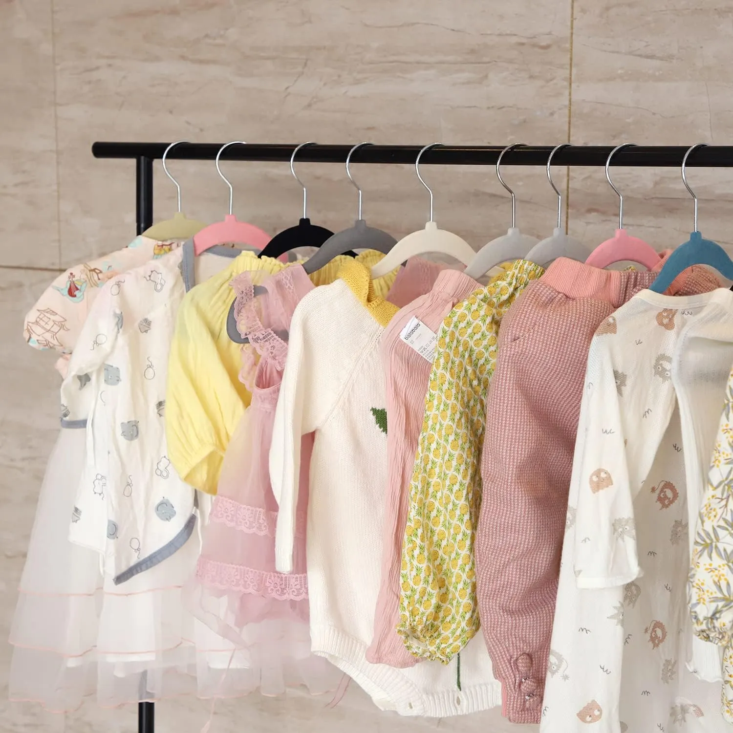 GoodtoU Kids Hangers Velvet 50 Pack - Baby Felt Hangers Non Slip Toddler Hanger Childrens Hanger for Kid