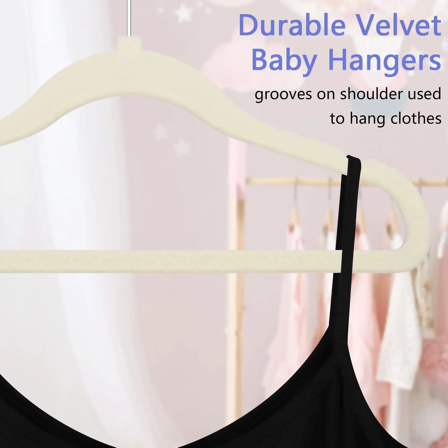 GoodtoU Kids Hangers Velvet 50 Pack - Baby Felt Hangers Non Slip Toddler Hanger Childrens Hanger for Kid
