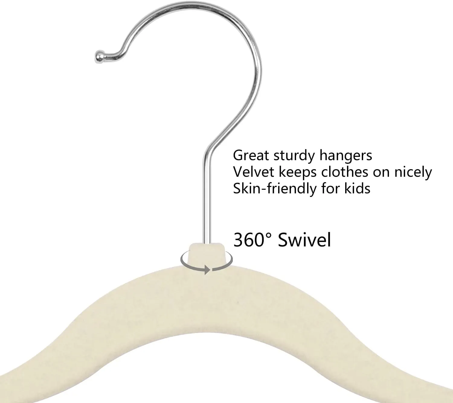 GoodtoU Kids Hangers Velvet 50 Pack - Baby Felt Hangers Non Slip Toddler Hanger Childrens Hanger for Kid