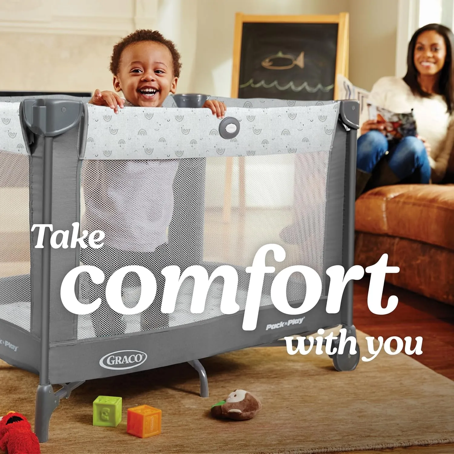 Graco Pack n Play Portable Playard, Reign with Compact Fold and Mesh Storage