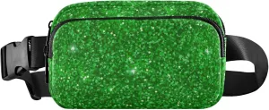 Green Glitter Womens Fanny Pack Fashion Everywhere Belt Bag Waterproof Cross Body Waist Pack